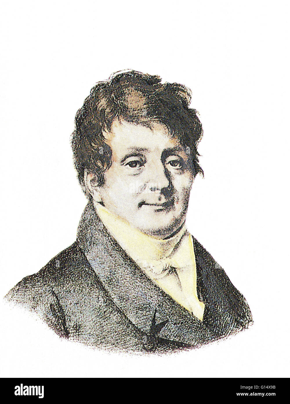 Jean Baptiste Joseph Fourier (1768-1830) war ein französischer Mathematiker und Physiker am besten bekannt für die Einleitung der Untersuchung von Fourier-Reihen und ihre Anwendungen zu Problemen der Wärmeübertragung und Vibrationen. Die Fourier-Reihe ist eine unendliche Reihe, die Stockfoto