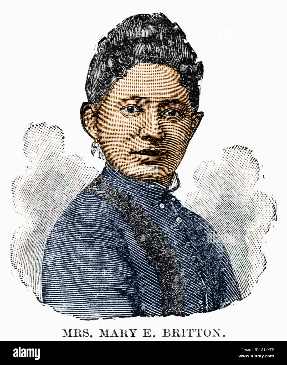 Mary E. Britton (1815-1925) war ein US-amerikanischer Arzt. Sie besuchte Berea College, die erste Institution der höheren Bildung in Kentucky schwarzen zugeben. Der einzige Beruf, offene, gebildete Frauen von jedem Rennen zu diesem Zeitpunkt unterrichtete, und Britto Stockfoto