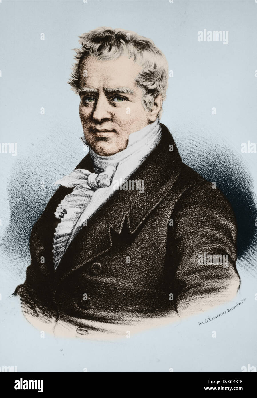 Friedrich Wilhelm Heinrich Alexander von Humboldt 14. September 1769 - 6. Mai 1859) war ein preußischer Geograph, Naturforscher und Entdecker. Seine quantitative Arbeit auf botanische Geographie legte den Grundstein für den Bereich der Biogeographie. Zwischen 1799 und 1804, Stockfoto