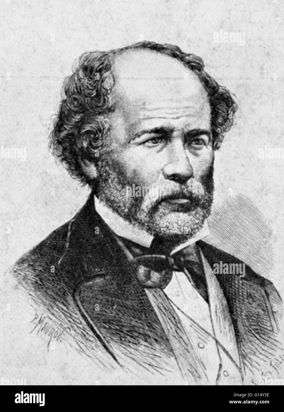 Matthew Fontaine Maury ((14. Januar 1806 - 1. Februar 1873) war ein US-amerikanischer Astronom, Historiker, Ozeanograph, Meteorologe, Kartograph, Autor, Geologe und Erzieher. Er erhielt den Spitznamen "Pathfinder der Meere" und "Vater der modernen Ozeanographie Stockfoto