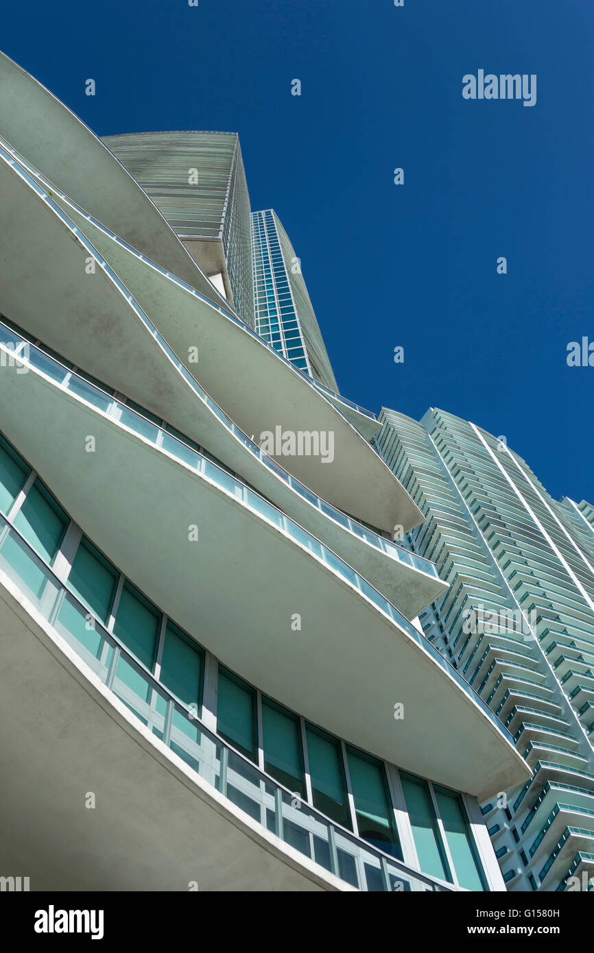 LUXUS APARTMENT GEBÄUDE BISCAYNE BOULEVARD DOWNTOWN MIAMI FLORIDA USA Stockfoto