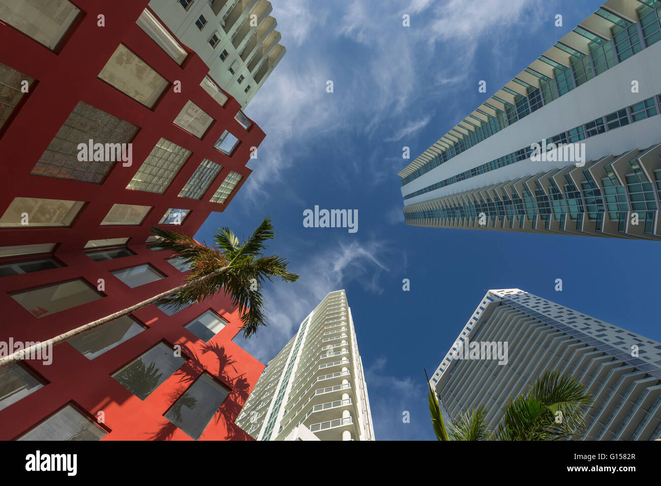 LUXUS HOCHHAUS WOLKENKRATZER DOWNTOWN MIAMI FLORIDA USA Stockfoto
