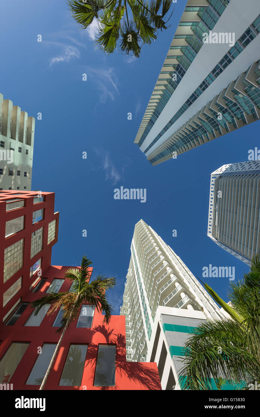 LUXUS HOCHHAUS WOLKENKRATZER DOWNTOWN MIAMI FLORIDA USA Stockfoto