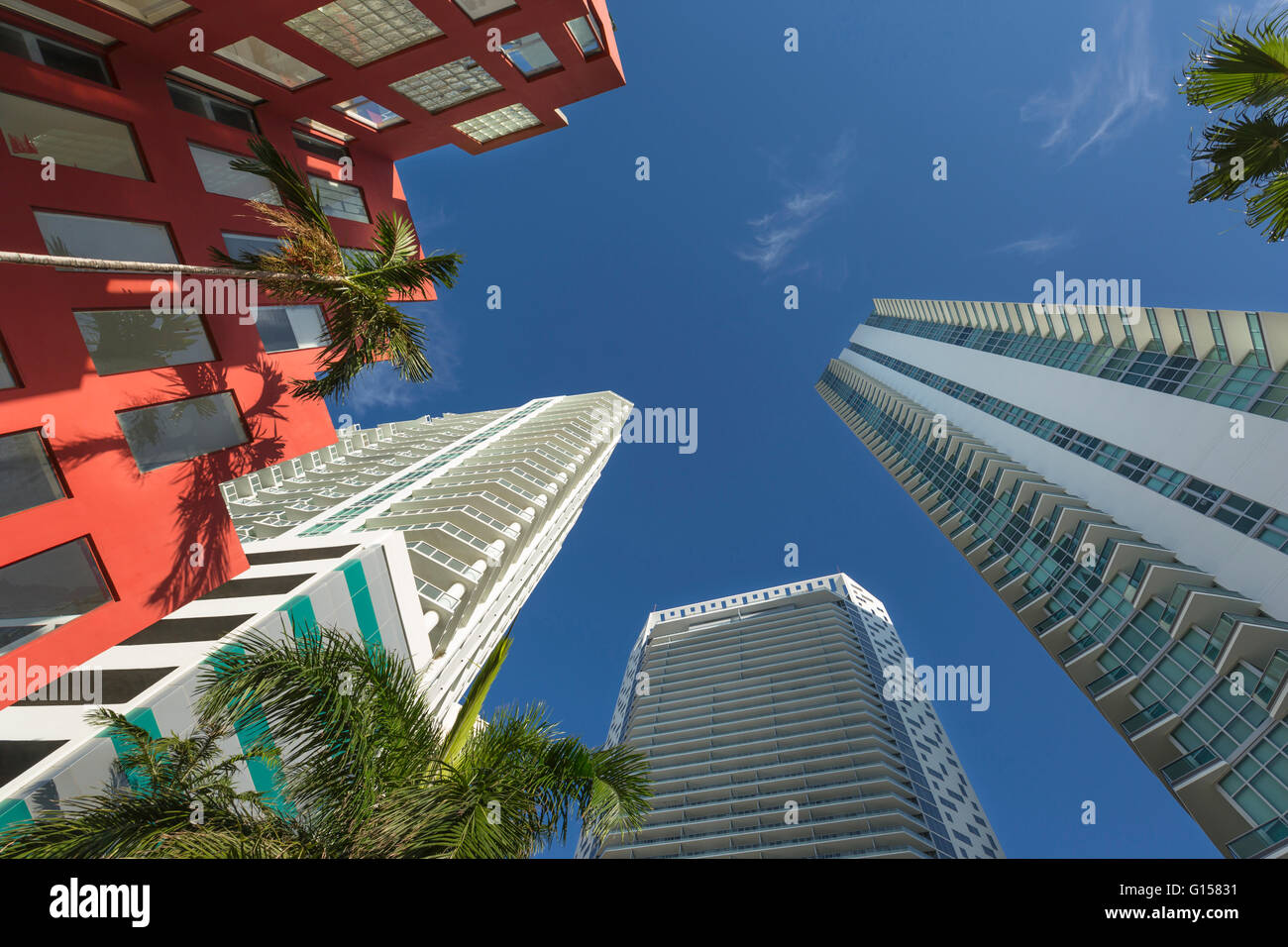 LUXUS HOCHHAUS WOLKENKRATZER DOWNTOWN MIAMI FLORIDA USA Stockfoto