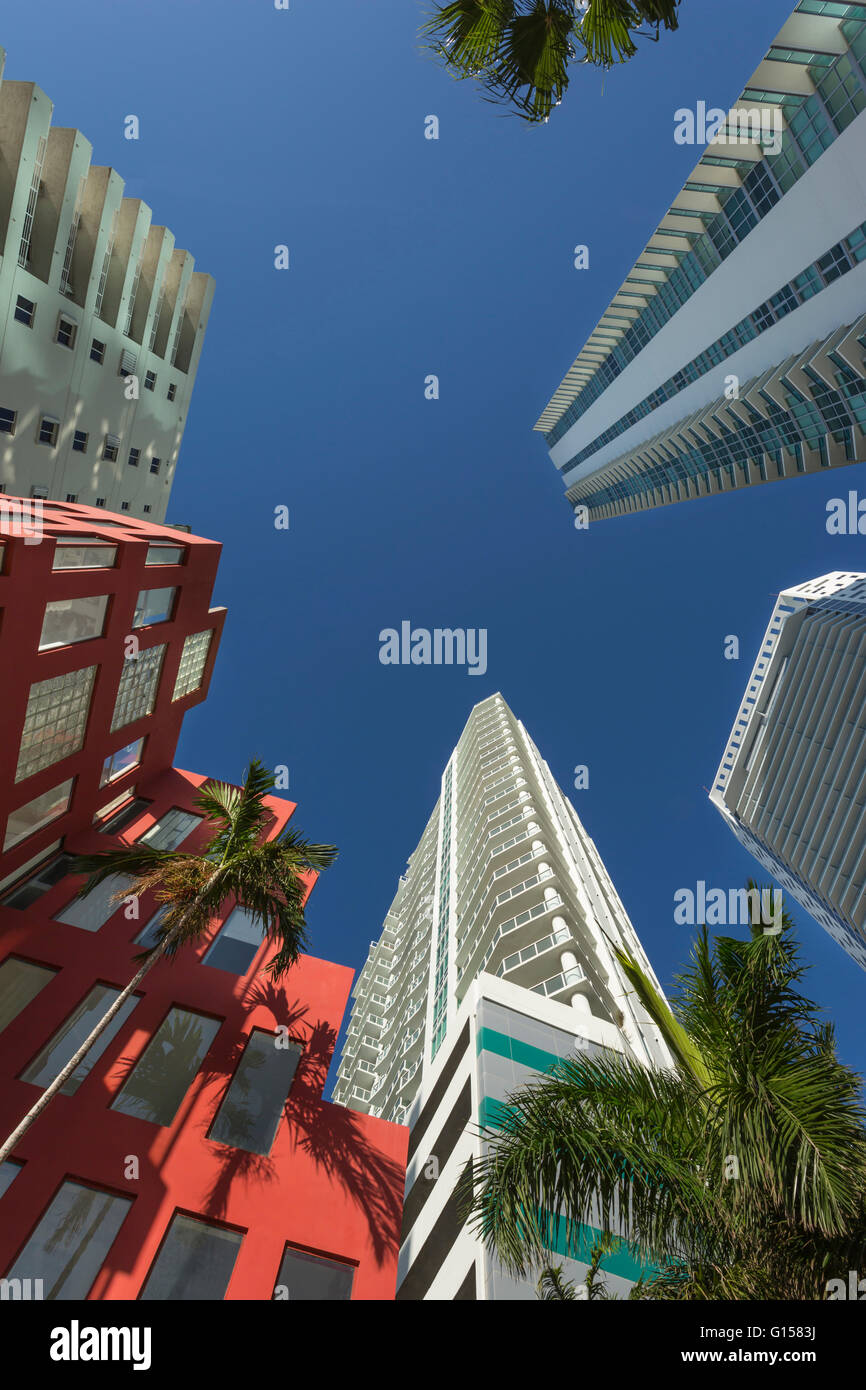 LUXUS HOCHHAUS WOLKENKRATZER DOWNTOWN MIAMI FLORIDA USA Stockfoto