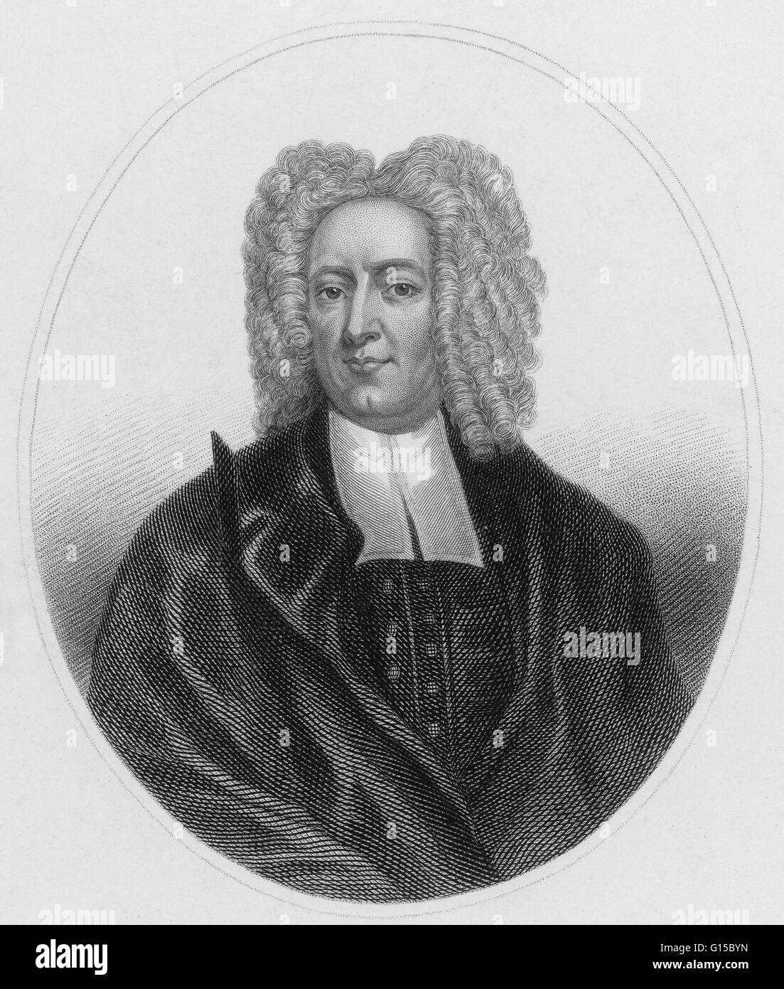 Cotton Mather (12. Februar 1663 - 13. Februar 1728) war ein sozial und politisch einflussreichen New England Puritaner Minister, produktiver Autor und Pamphletisten. Er schrieb mehr als 450 Bücher und Broschüren, die ihn zu einem der einflussreichsten religiösen Stockfoto
