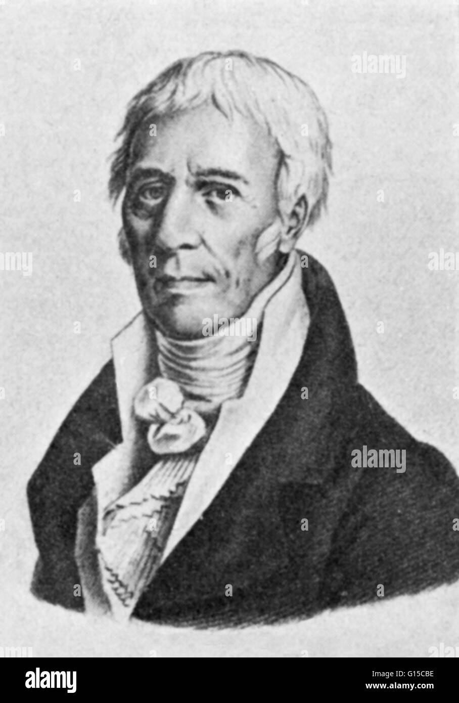 Jean-Baptiste Pierre Antoine de Monet, Chevalier De La Marck (1. August 1744-18 Dezember 1829), oft einfach als Lamarck, bekannt war ein französischer Naturforscher. Er war ein Soldat, Biologe, akademischen und einem frühen Verfechter der Idee, dass Evolution aufgetreten und Stockfoto