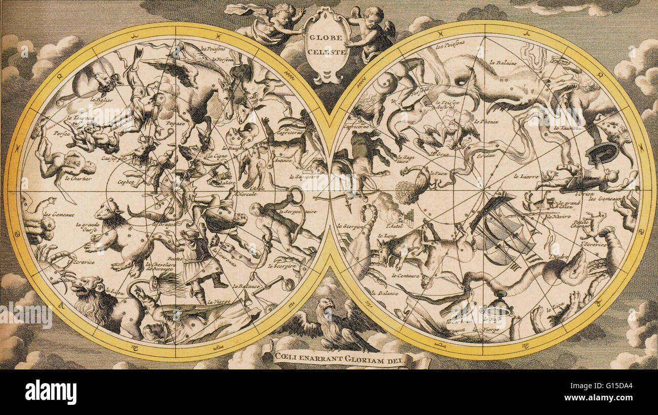 Himmelsglobus, 1720. Stockfoto