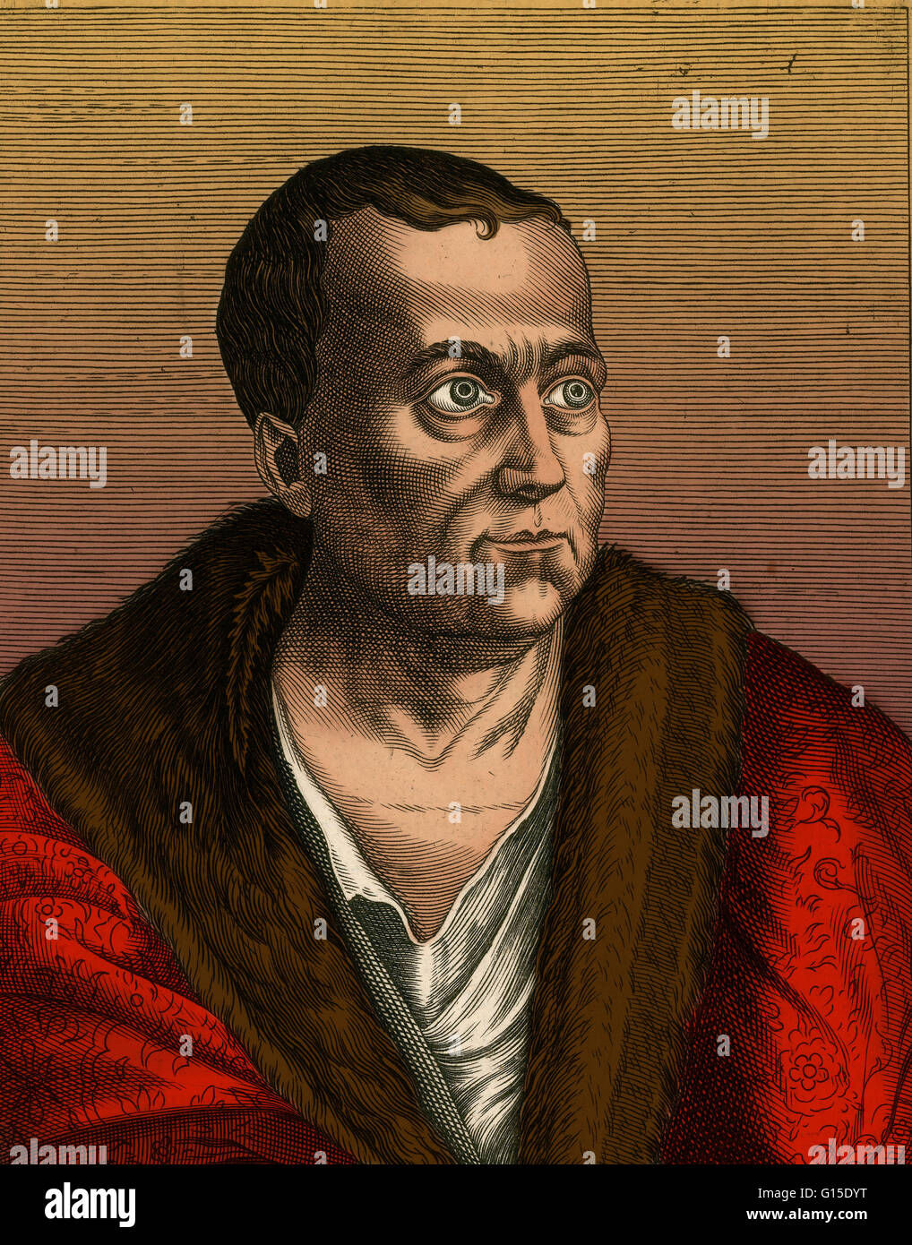 Giovanni Pierio Valeriano war ein italienischer Renaissance-Humanist, begünstigt durch die Medici. Unter seinen Büchern sind De Infelicitate Literatorum und Hieroglyphica Sive de Sacris Aegyptiorum Litteris Commentarii bemerkenswert. Er ist auch bekannt für lateinische Poe geschrieben Stockfoto