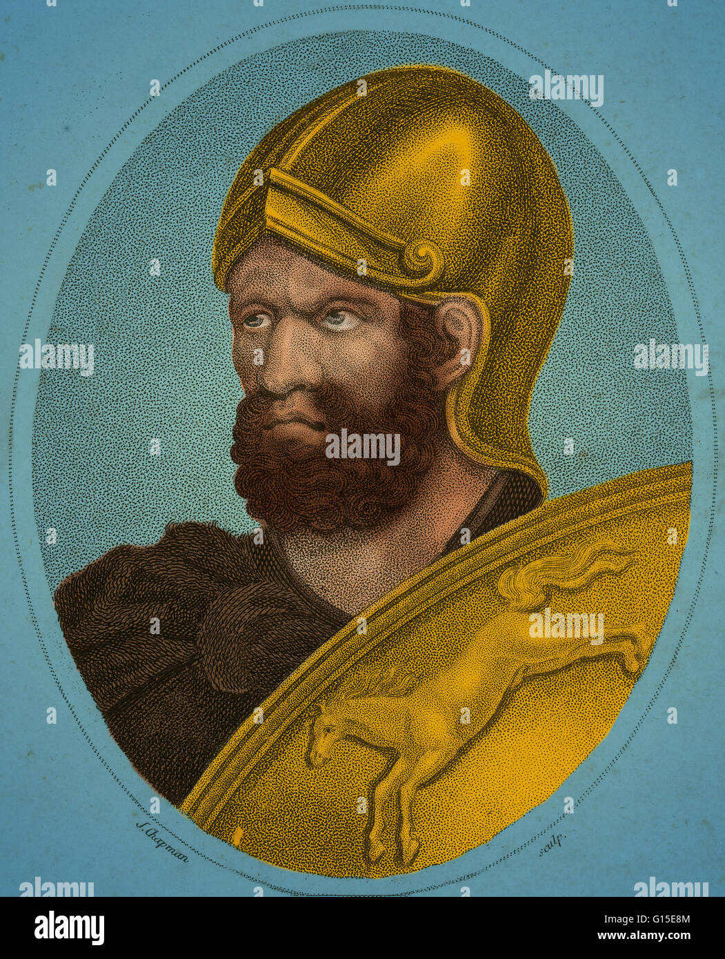 Hannibal, Sohn von Hamilcar Barca (247-183/182 BC) war eine karthagische Feldherr und Taktiker im Allgemeinen als einer der größten Generäle in der Geschichte. Eine seiner berühmtesten Leistungen war bei Ausbruch des zweiten Punischen Krieges, Stockfoto