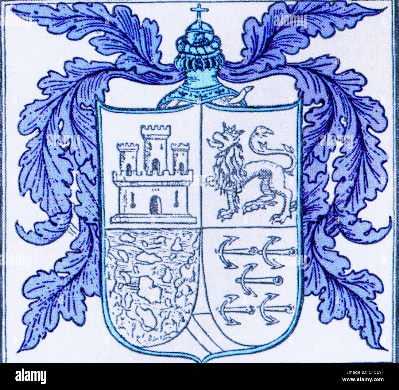 Wappen von Christopher Columbus. Stockfoto