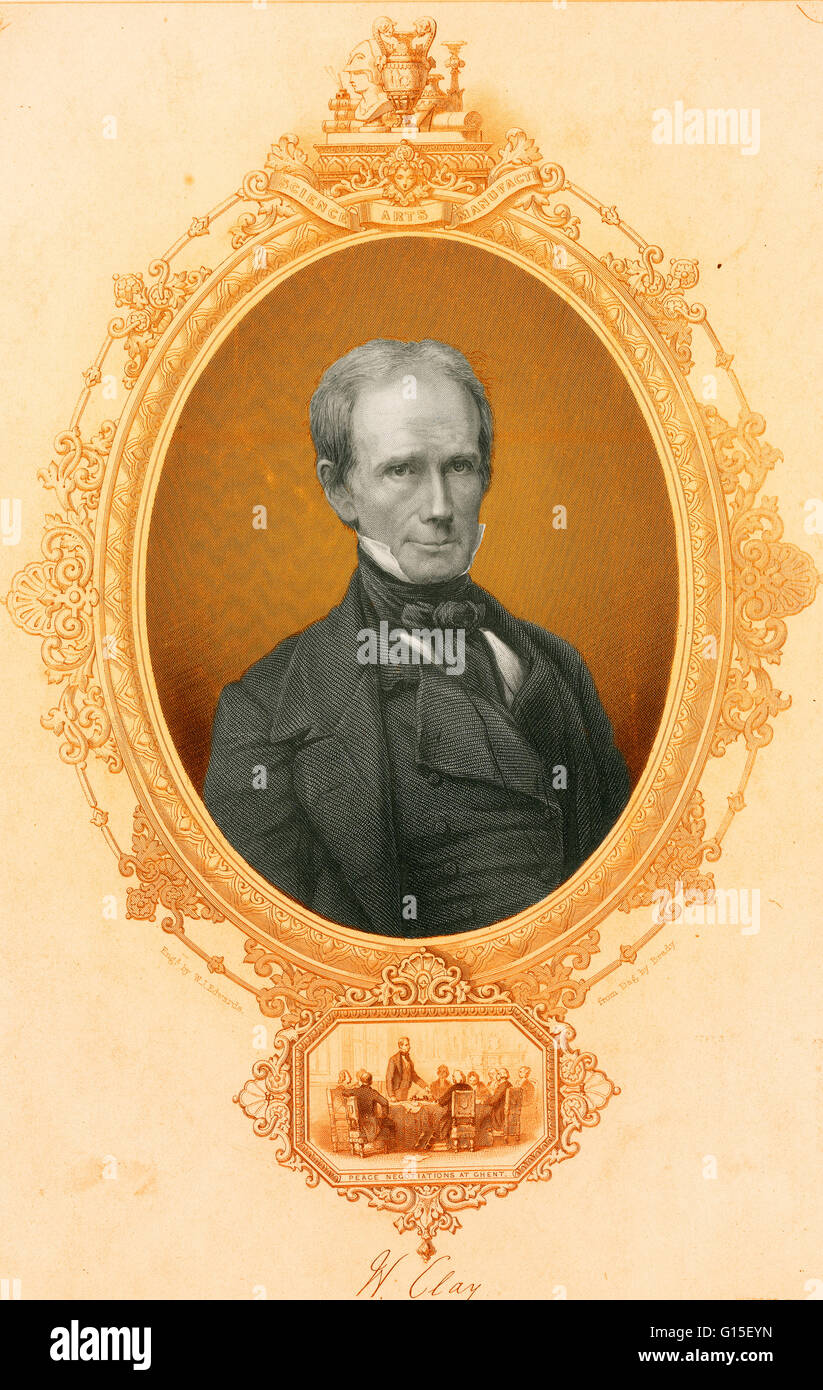 Henry Clay, Sr. (12. April 1777 - 29. Juni 1852) war ein US-amerikanischer Pflanzer, Staatsmann und Redner, Kentucky in den Senat und das Repräsentantenhaus, er als Sprecher arbeitete vertreten. Er diente auch als Secretary Of State von 1825 bis 1829 Stockfoto