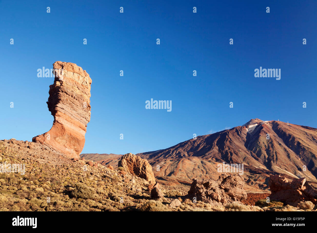 Los Roques de Garcia in der Caldera de Las Canadas, Pico de Teide, Nationalpark Teide, UNESCO, Teneriffa, Kanarische Inseln Stockfoto