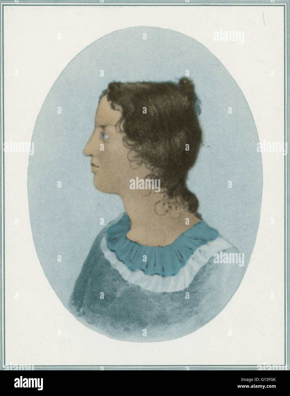 Emily Jane Bronte (1818-1848). Ein englischer Schriftsteller und Dichter, jetzt am besten für ihren Roman Wuthering Heights in Erinnerung. Emily war der zweitälteste der drei Überlebenden Bronte Schwestern zwischen Charlotte und Anne. Sie veröffentlichte unter dem Pseudonym Ellis Bell. Stockfoto
