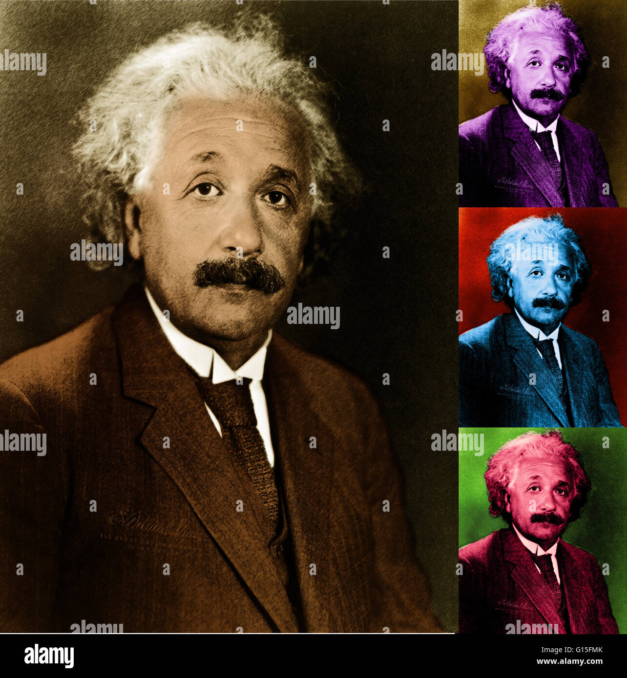 Albert Einstein (14. März 1879 - 18. April 1955) war ein deutschstämmiger theoretischer Physiker, der die allgemeine Relativitätstheorie, bewirken eine Revolution in der Physik entwickelt. Einstein wird oft als der Vater der modernen Physik und die meisten Influentia angesehen. Stockfoto