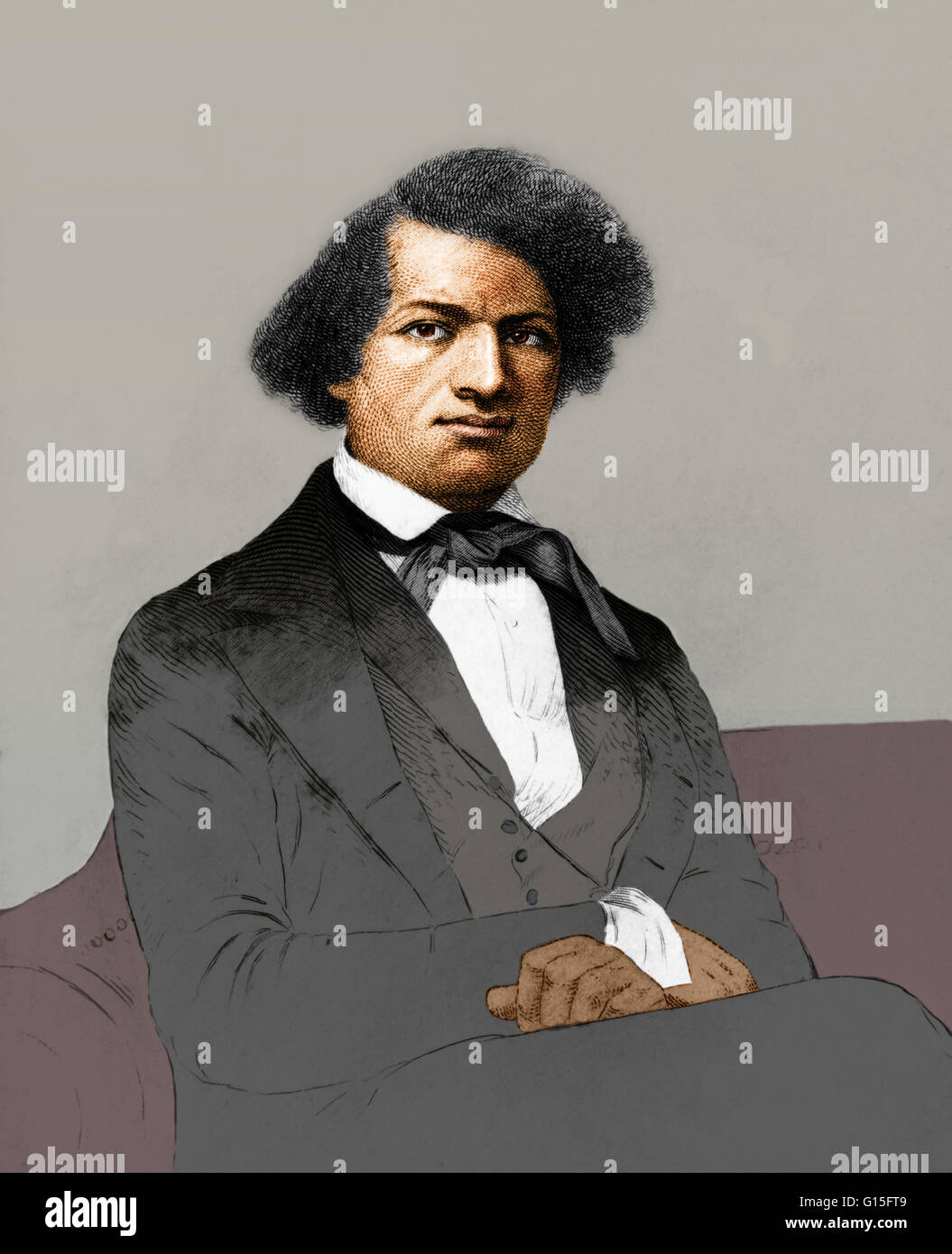 Frederick Douglass (Februar 1818 - 20. Februar 1895) war ein US-amerikanischer Sozialreformer, Redner, Schriftsteller und Staatsmann. Nach seiner Flucht aus der Sklaverei, wurde er einer der Führer der abolitionistischen Bewegung, Hinweis für seine schillernde Oratorium und prägnanten Antislav zu gewinnen Stockfoto