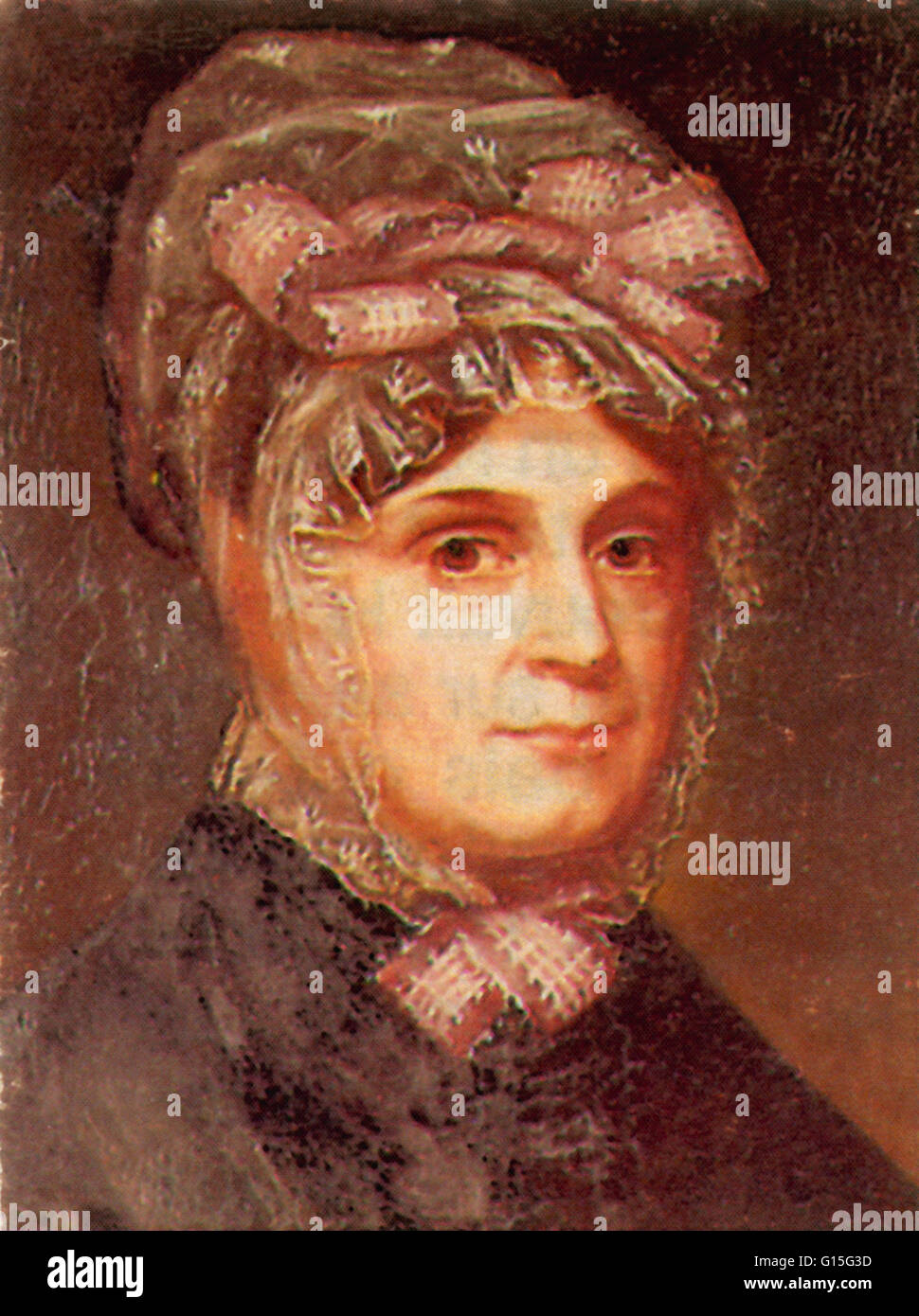 Anna Tuthill Symmes Harrison (25. Juli 1775 - 25. Februar 1864) war die Ehefrau des Präsidenten William Harrison und Großmutter von Präsident Benjamin Harrison. Sie war erste Dame für einen Monat im Jahr 1841. im Frühjahr 1795 traf sie Leutnant Harrison, in zu Stockfoto