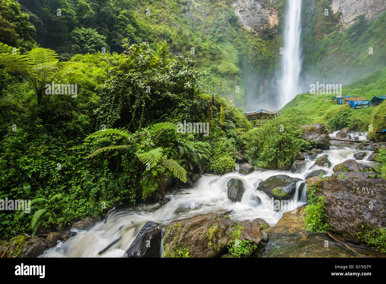 Piso Wasserfall außerhalb Berestagi, Sumatra, Indonesien, Südostasien, Asien Stockfoto