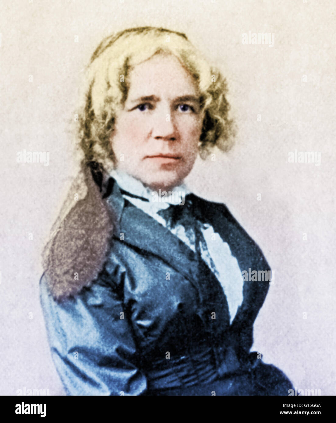 Maria Mitchell (1818-1889), der erste amerikanische Frau, als eine professionelle Astronomen zu arbeiten. Sie entdeckte 'Miss Mitchell Comet' (C/1847 T1) im Herbst 1847, für die sie einen Preis gewonnen und wurde weltweit berühmt. Stockfoto