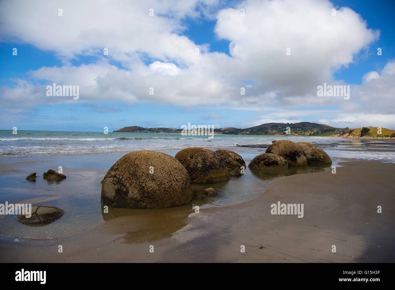 Moeraki Boulders, Koekohe Strand, Otago, Südinsel, Neuseeland, Pazifik Stockfoto