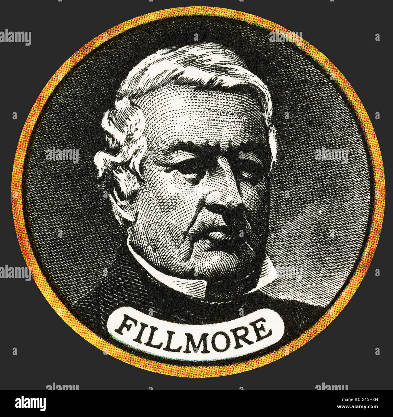 Millard Fillmore (7. Januar 1800 - 8. März 1874) war der 13. Präsident der USA (1850-1853) und das letzte Mitglied der Whig Party für das Amt des Präsidenten inne. Als Vice President für Zachary Taylor übernahm er den Vorsitz nach Taylors Stockfoto