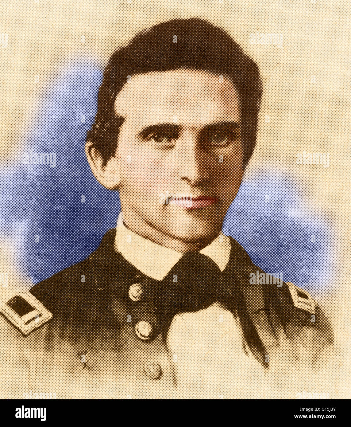 Farbe verbesserte Porträt von Thomas Jonathan "Stonewall" Jackson (21. Januar 1824 - 10. Mai 1863), einem konföderierten General während des amerikanischen Bürgerkriegs. Jackson gilt als einer der begabtesten taktischen Kommandanten in der amerikanischen Geschichte. Sein Tal C Stockfoto
