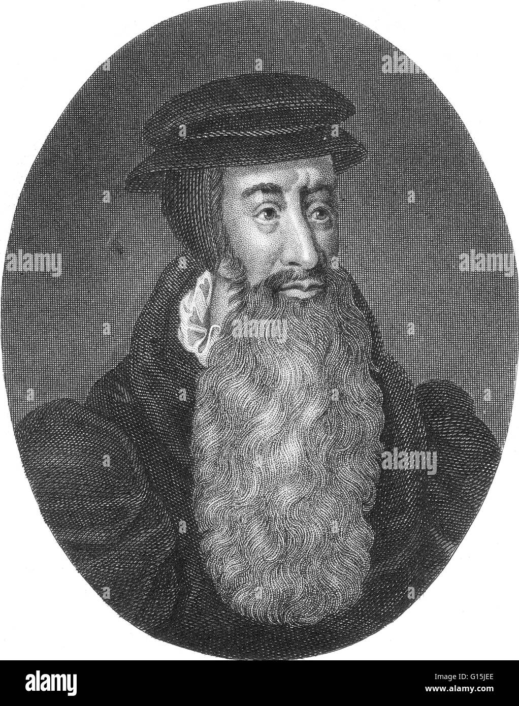 John Knox (1514-1572) war ein schottischer Geistlicher und ein Führer der protestantischen Reformation, die Reformation der Kirche in Schottland brachte. Er empfing ein katholischer Priester im Jahre 1536, aber beeinflusst von George Wishart, er schloss sich der Bewegung zur Reform der Stockfoto