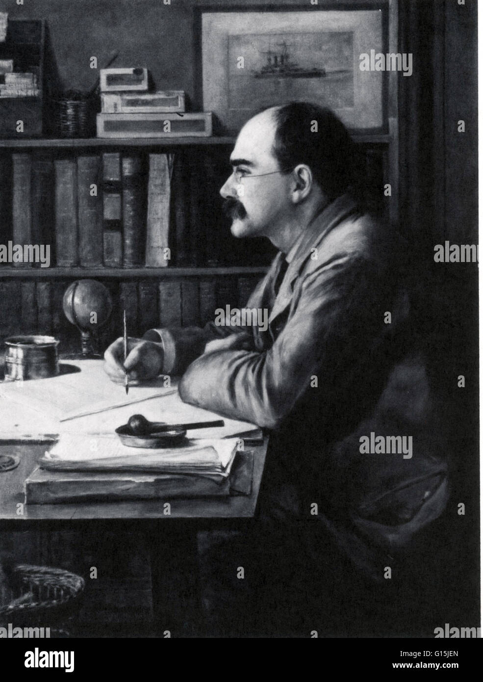 Joseph Rudyard Kipling (30. Dezember 1865 - 18. Januar 1936) war ein englischer Kurzgeschichten, Dichter und Schriftsteller. Er schrieb Erzählungen und Gedichte von britischen Soldaten in Indien und Geschichten für Kinder. Geboren in Bombay, in Bombay Vorsitz der britischen Stockfoto