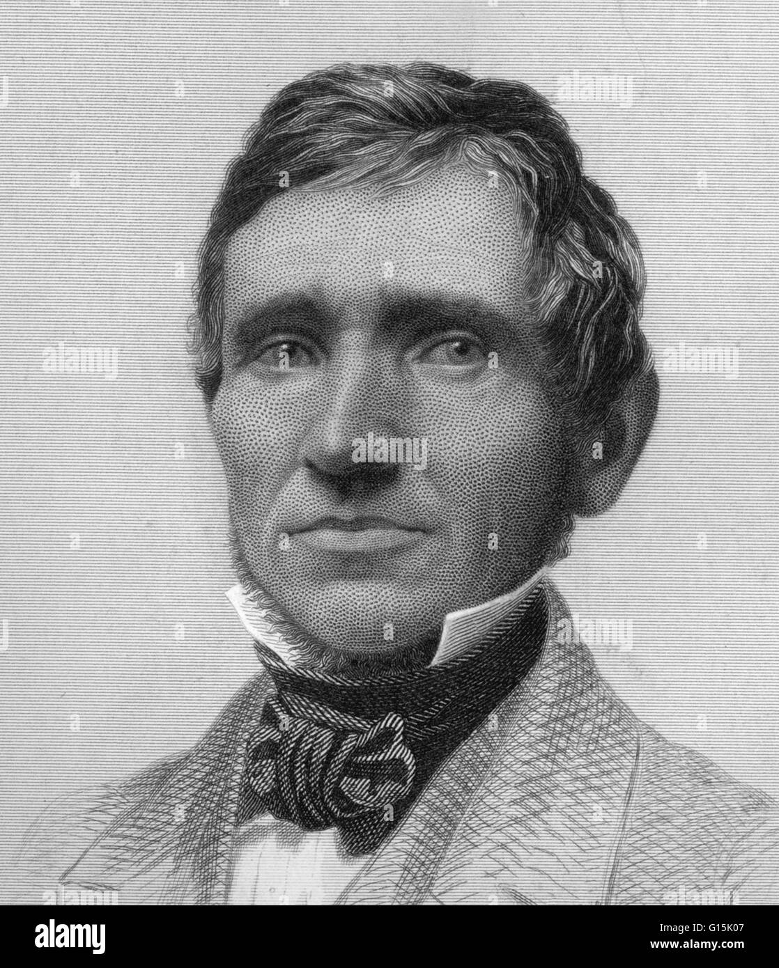 Charles Goodyear (1800-1860) war ein US-amerikanischer Erfinder, der einen Prozess zum Vulkanisieren von Kautschuk im Jahre 1839 entwickelt. Der Erfinder selbst räumte ein, dass die Entdeckung der Vulkanisations-Prozess nicht das direkte Ergebnis der wissenschaftlichen Methode war, aber, daß es w behauptet Stockfoto