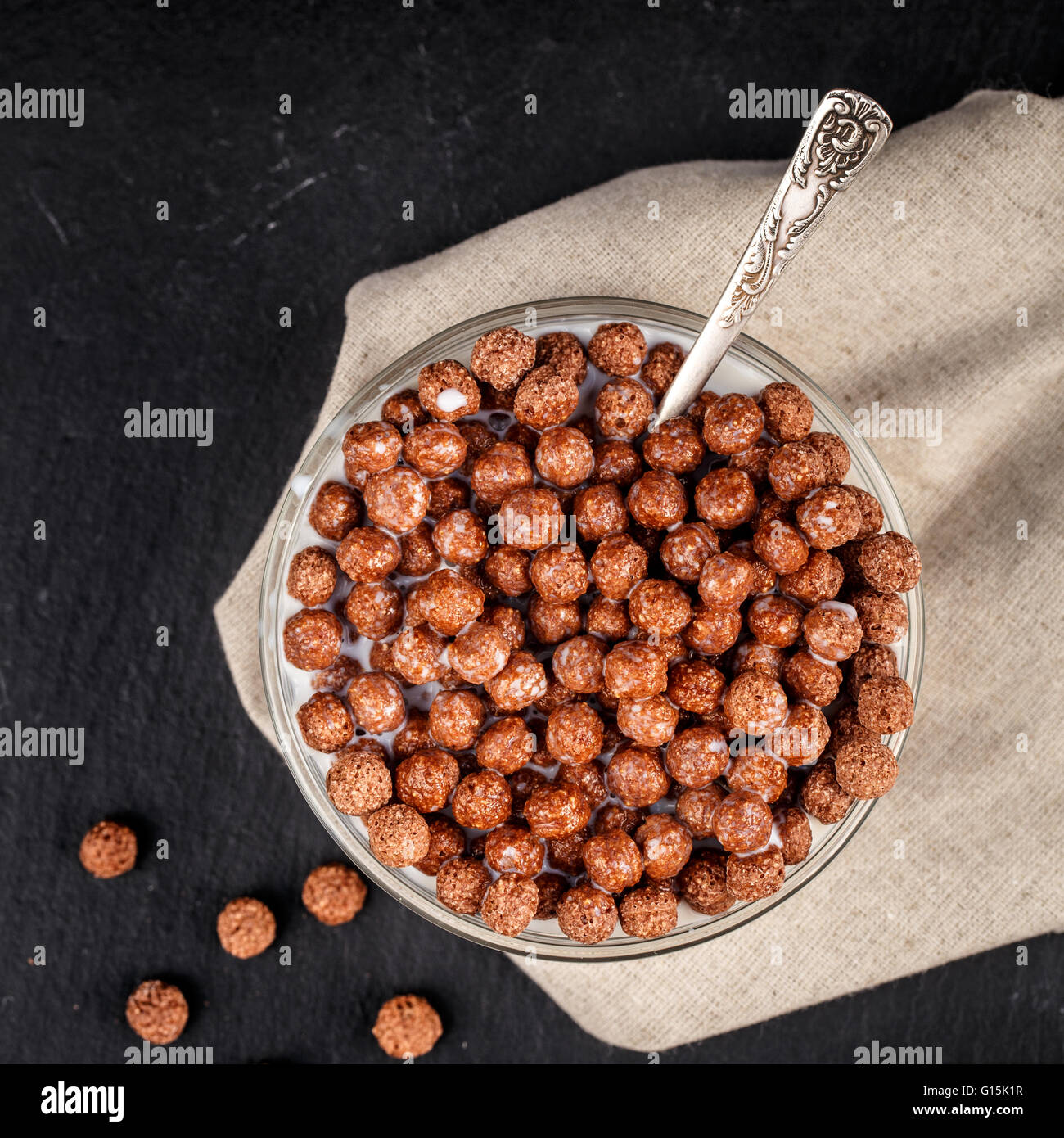 Schoko Müsli-Kugeln Stockfoto