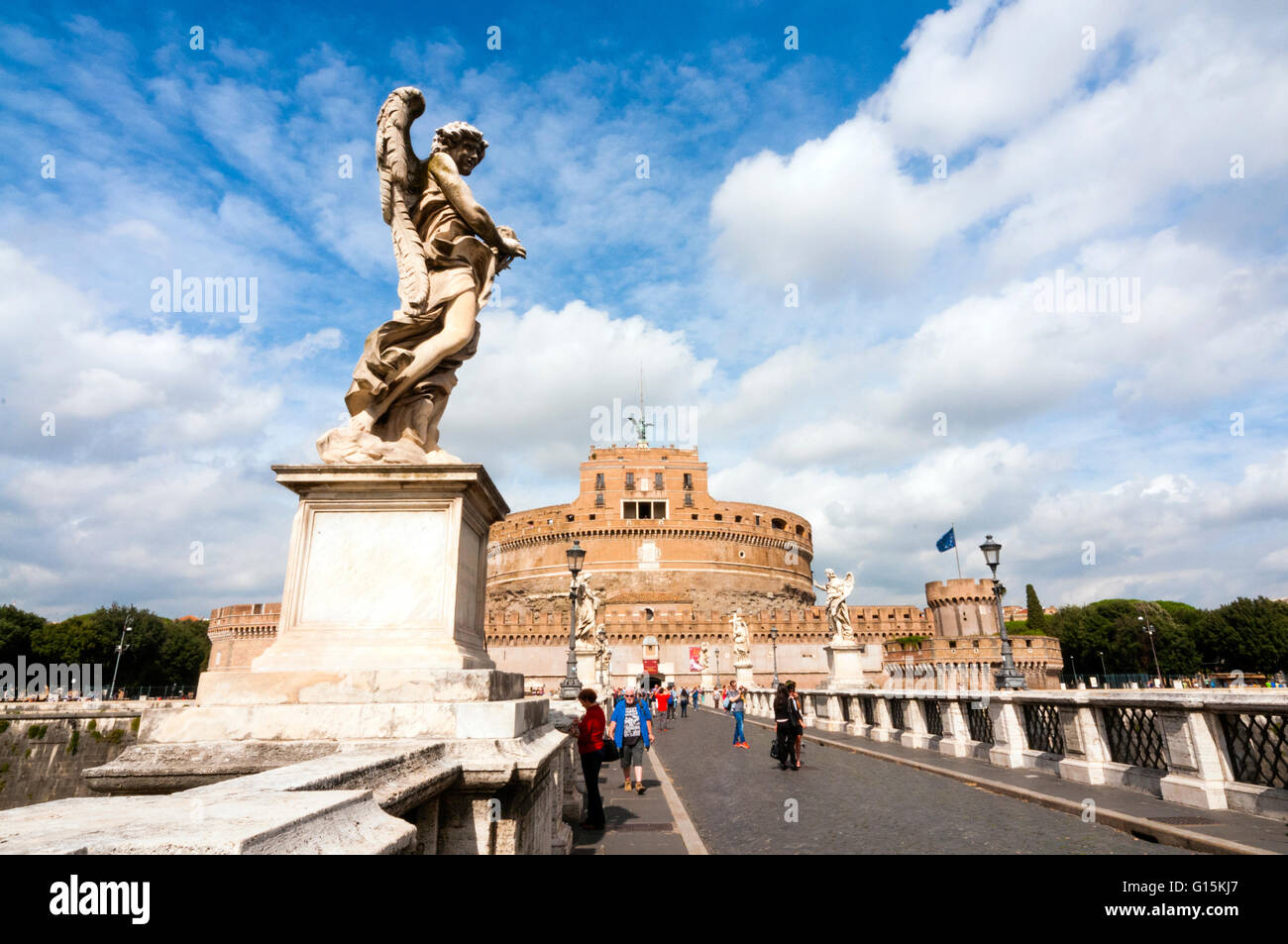 Mausoleum des Hadrian, auch bekannt als Castel Sant'Angelo, Ponte Sant'Angelo, UNESCO-Weltkulturerbe, Rom, Latium, Italien Stockfoto