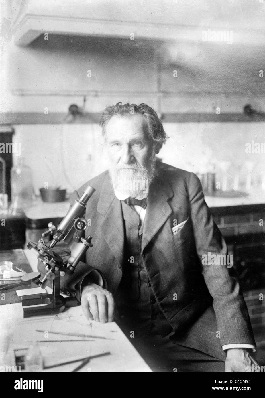 Ilja Iljitsch Metschnikow (1845-1916) war ein russischer Biologe am besten bekannt für seine bahnbrechende Forschung in das Immunsystem, für das er den Nobelpreis für Physiologie oder Medizin 1908 gewann. Er entdeckte Phagozytose während der Arbeit in einem privaten Labor ich Stockfoto