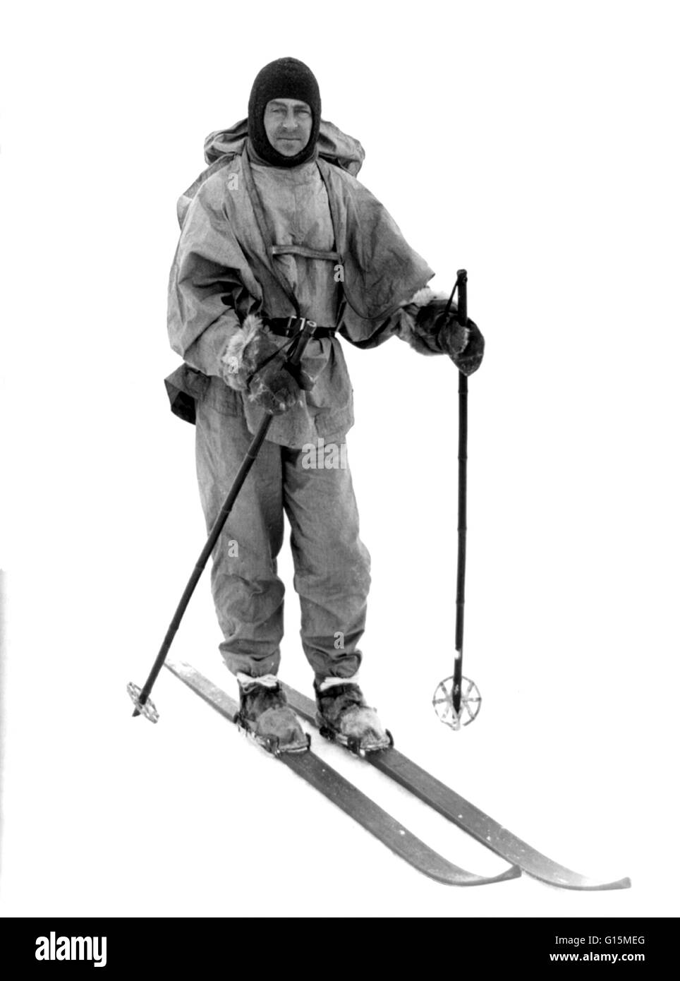 Robert Falcon Scott (6. Juni 1868 - 29. März 1912) war ein Offizier der Royal Navy und Entdecker, zwei Expeditionen in die Antarktis führte: der Discovery-Expedition 1901-04 und Ill-Fated Terra-Nova-Expedition, 1910-13. Während dieser zweiten Venture, Sc Stockfoto