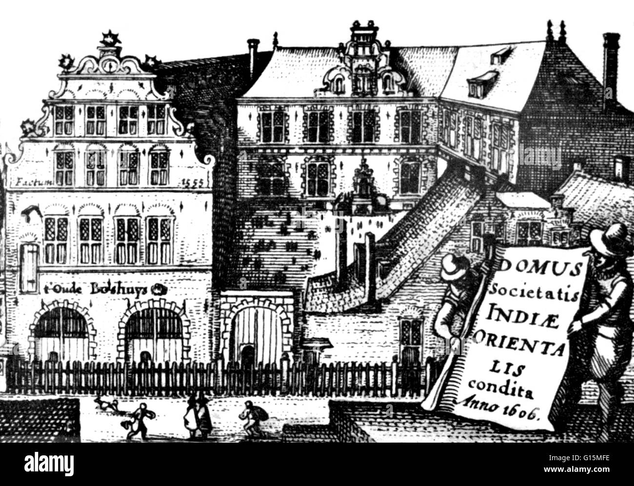 Oost-Indisch Huis (East India House) ist eine frühe 17. Jahrhundert Gebäude im Zentrum von Amsterdam. Es war ein Sitz der niederländischen Ostindien-Kompanie. Die Niederländische Ostindien-Kompanie war eine gemietete Firma gegründet 1602, bei den Generalstaaten Stockfoto