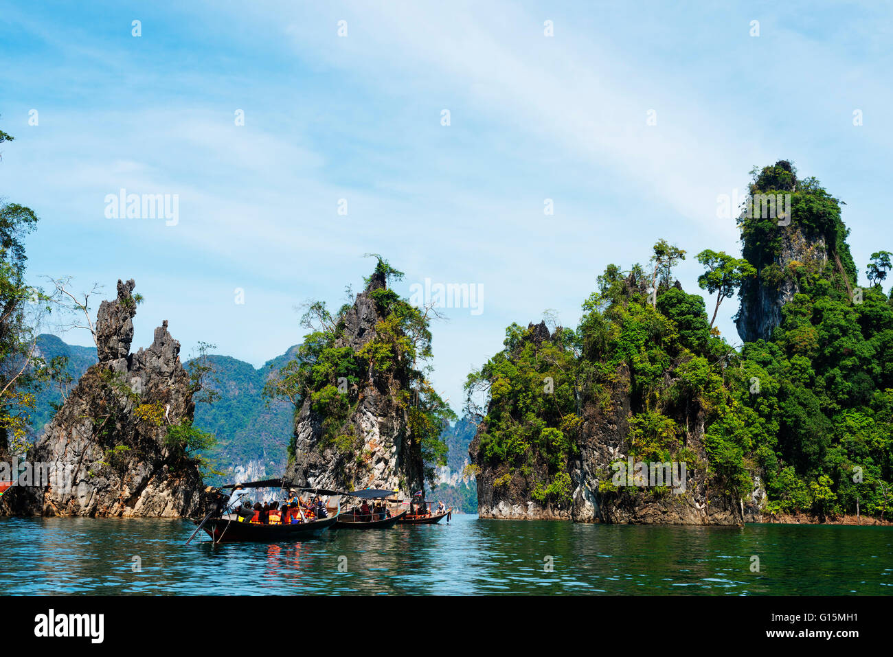 Ratchaprapa Stausee, Khao Sok Nationalpark, Provinz Surat Thani, Thailand, Südostasien, Asien Stockfoto