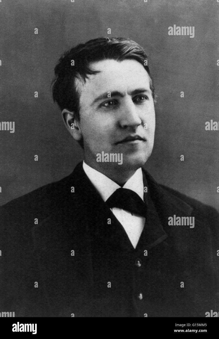 Alva (11. Februar 1847 - 18. Oktober 1931) war ein US-amerikanischer Erfinder und Geschäftsmann. Er entwickelte viele Geräte, die großen Einfluss auf das Leben rund um die Welt, einschließlich den Phonographen, die Bewegung Abbildung Kamera und eine langlebige, praktische Stockfoto