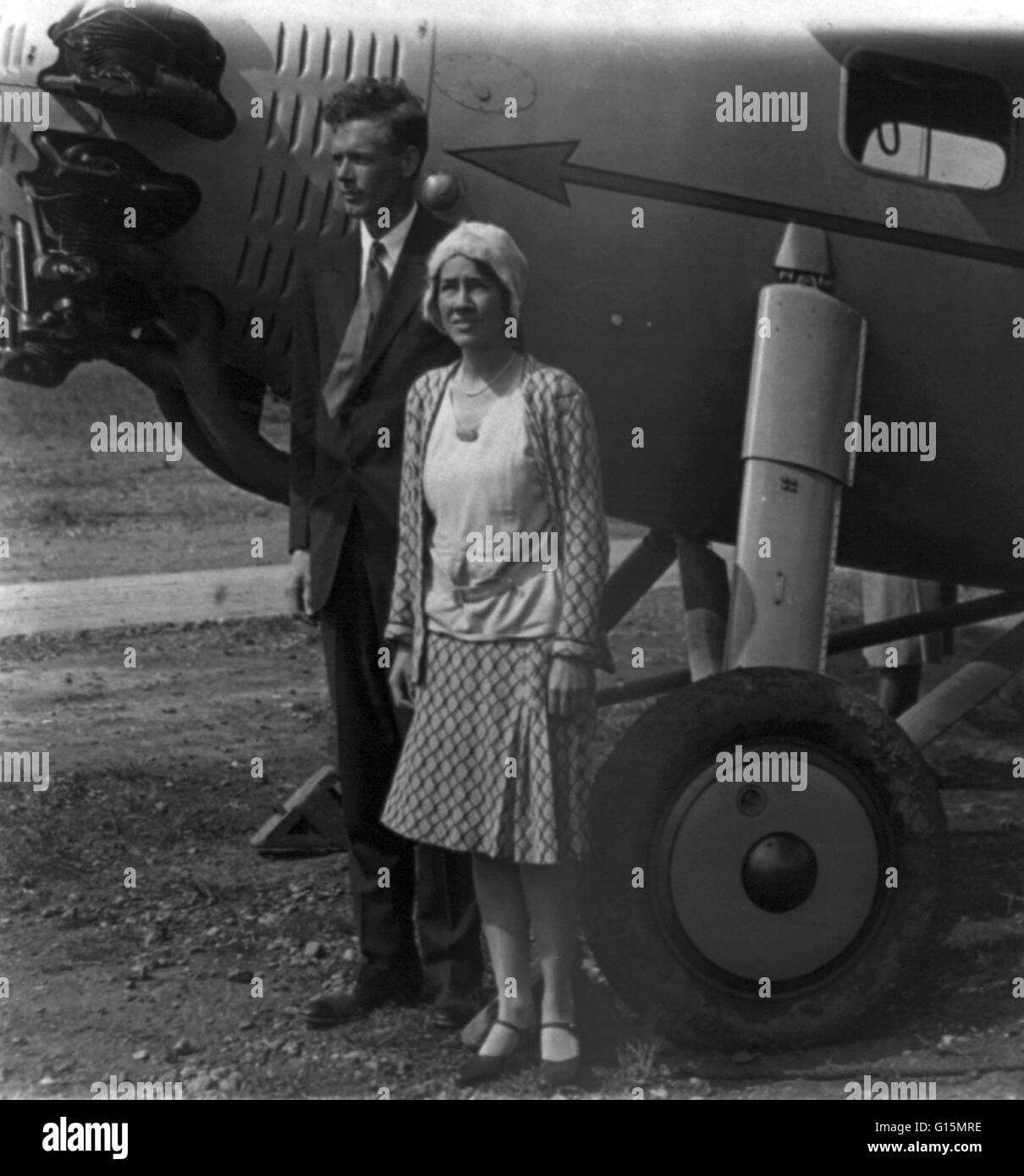 Oberst und Frau Lindbergh, 18. September 1929. Charles Augustus Lindbergh (4. Februar 1902 - 26. August 1974) war ein amerikanischer Flieger. Lindbergh erlangte Weltruhm, wie das Ergebnis seiner Solo-Nonstop-Flug am 20. / 21. Mai 1927 aus Roosevelt Field, G Stockfoto