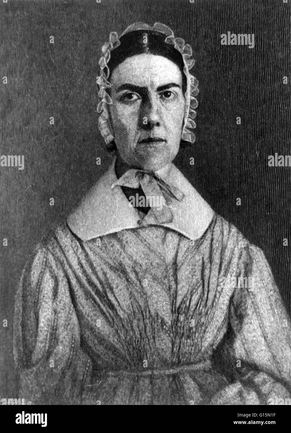 Angelina Emily Grimké Weld (20. Februar 1805 - 26. Oktober 1879) war ein US-amerikanischer politischer Aktivist, Abolitionist und Unterstützer der Bewegung das Frauenwahlrecht. Den Spitznamen "Nina," junge Angelina sehr nah an ihre ältere Schwester Sarah Moore Grimké war, Stockfoto
