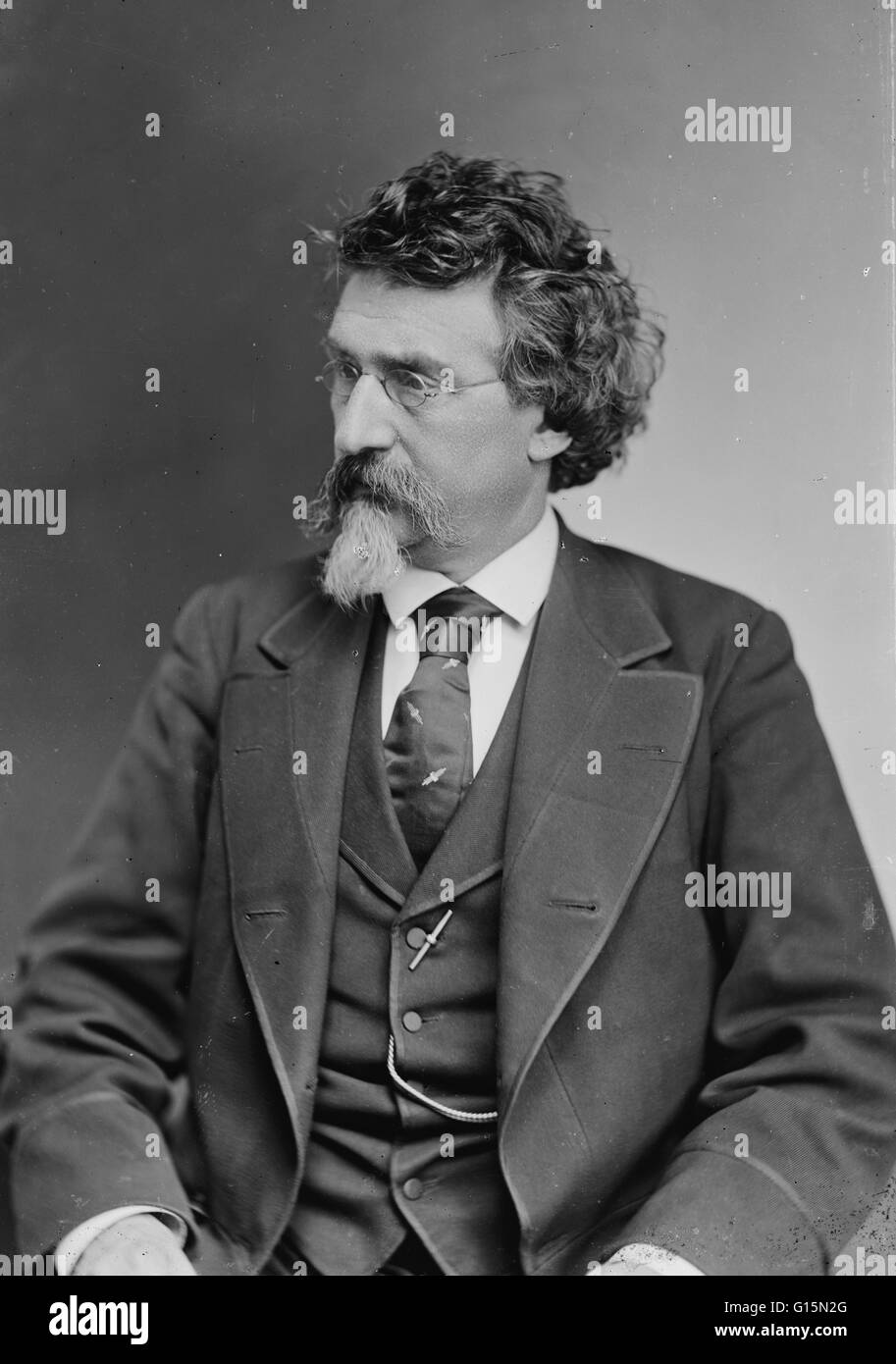 Mathew B. Brady (1822 - 15. Januar 1896) war einer der berühmtesten 19. Jahrhundert amerikanischen Fotografen, am besten bekannt für seine Porträts von Prominenten und seine Dokumentation des amerikanischen Bürgerkrieges. Ihm wird zugeschrieben, der Vater von photojournal Stockfoto