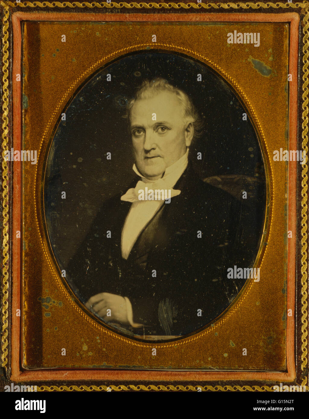 James Buchanan, Jr. (23. April 1791 - 1. Juni 1868) war der 15. Präsident der USA (1857-1861). Er ist der einzige Präsident, die ein Leben lang Junggeselle geblieben, und der letzte Präsident, geboren im 18. Jahrhundert. Er vertrat den Bundesstaat Pennsylvania in den USA Stockfoto