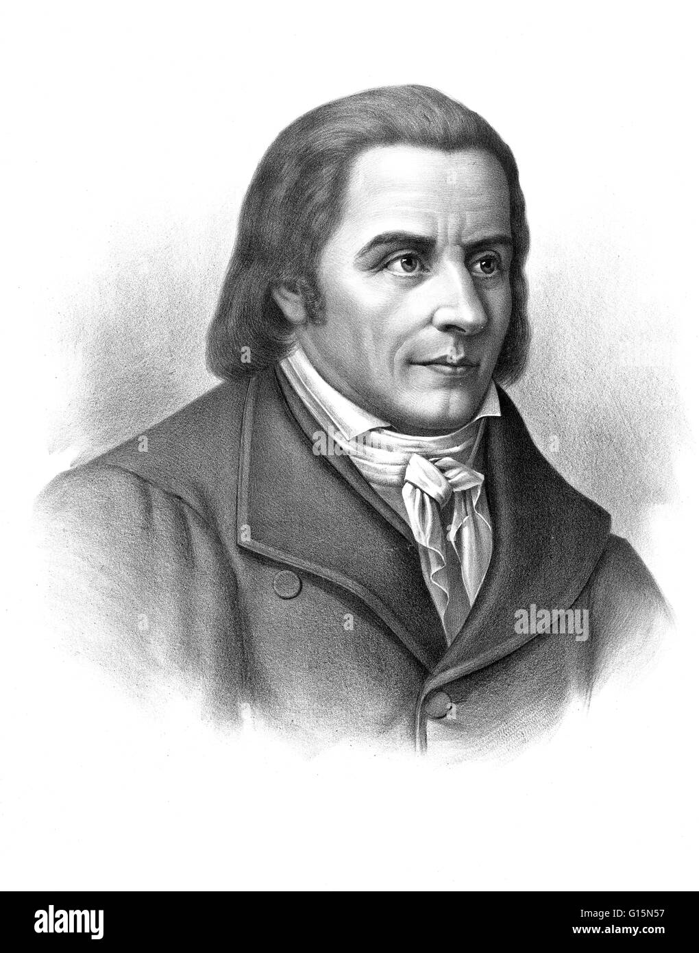 Johann Heinrich Pestalozzi (12. Januar 1746 - 17. Februar 1827) war ein Schweizer Pädagoge und Bildungsreformer. Er war ein Romantiker, die das Gefühl, dass Bildung auf ihre Elemente gebrochen sein muss, um ein vollständiges Verständnis davon zu haben. Er betonte Stockfoto
