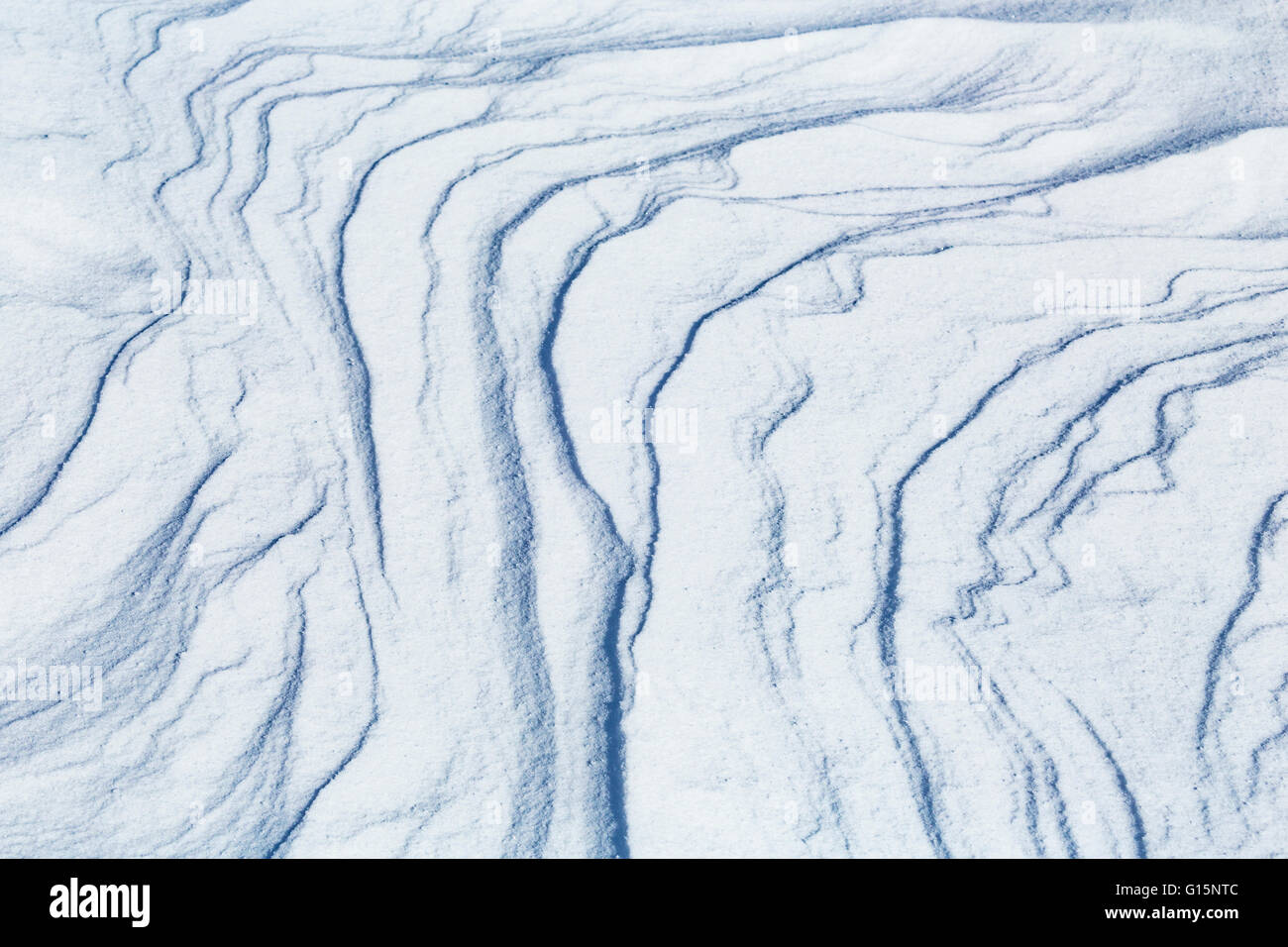 Schnee-Muster auf einem zugefrorenen See Adler, Sundridge, Ontario, Kanada Stockfoto