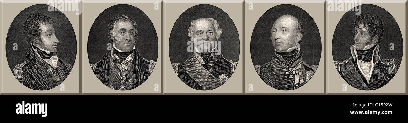 British Royal Navy Offiziere, 18. Jahrhundert Stockfoto