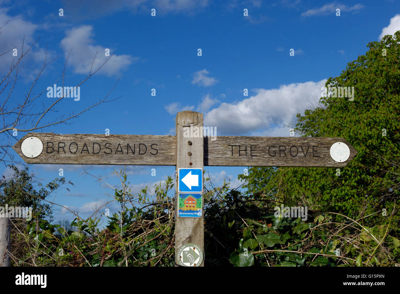 Churston Ferrers, Brixham, Devon Fußweg Sign. Stockfoto