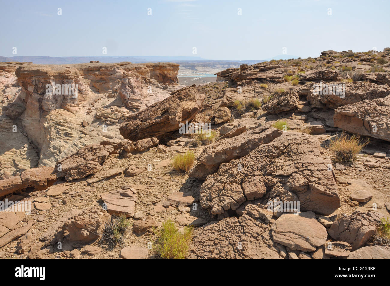 Felsige Wüste von Utah Landschaft mit Felsen Stockfoto