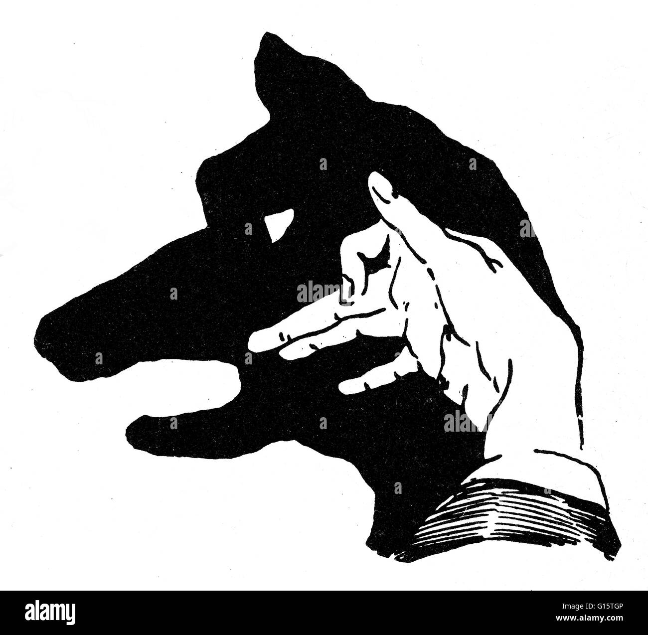 Shadowgraphie oder Ombromanie ist die Kunst, eine Geschichte oder Show mit Bilder Schatten von hand gefertigt. Es kann "Kino in der Silhouette" bezeichnen. Darsteller der Kunst sind oft als Shadowgraphist oder Shadowgrapher bezeichnet. Die Kunst ist seit dem späten 1 gesunken. Stockfoto