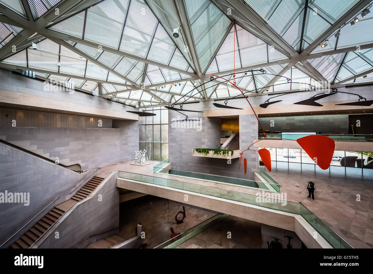 Das Innere des East Building an der National Gallery of Art in Washington, DC. Stockfoto