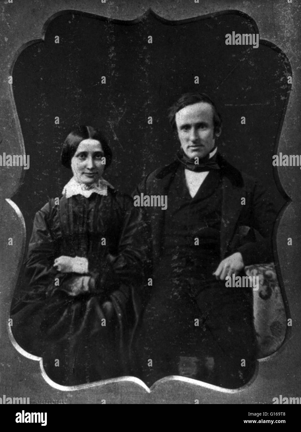 Rutherford B. und Lucy Hayes, am Tag ihrer Hochzeit, 1852. Rutherford Birchard Hayes (4. Oktober 1822 - 17. Januar 1893) war der 19. Präsident der USA (1877-1881). Als der Bürgerkrieg begann, hinterließ er eine erfolgreiche politische Karriere um die U beitreten Stockfoto