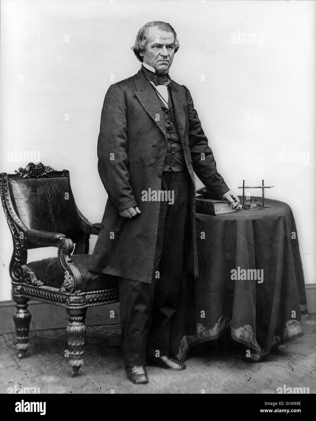 Andrew Johnson (29. Dezember 1808 - 31. Juli 1875) war der 17. Präsident der Vereinigten Staaten (1865-1869). Er diente als Ratsherr und Bürgermeister von Greenville, Tennessee vor 1835 in das Repräsentantenhaus gewählt. Nach kurzen Gottesdienst in der T Stockfoto