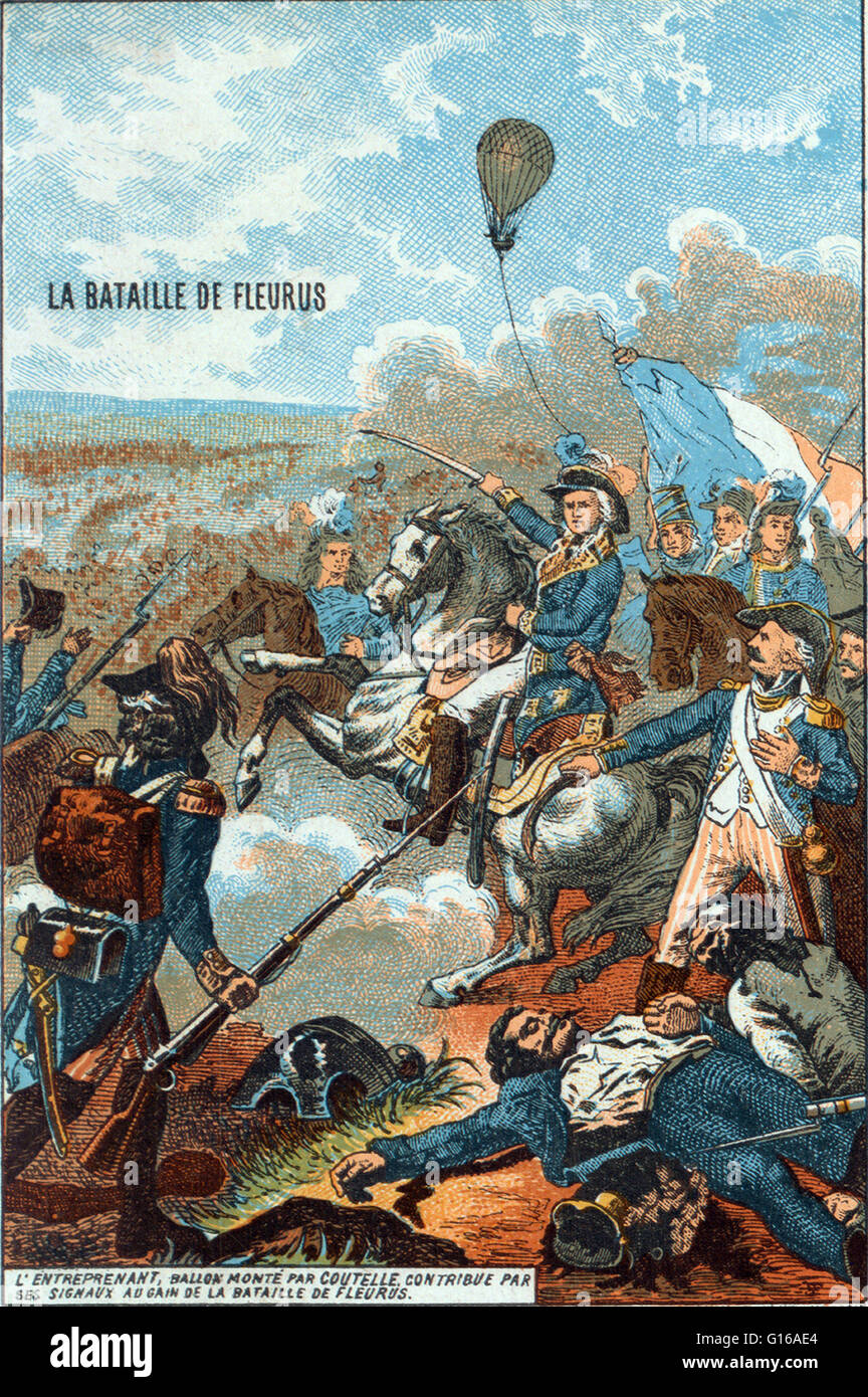 Die Schlacht von Fleurus, wurde am 26. Juni 1794, eine große Auseinandersetzung zwischen der Armee der ersten französischen Republik unter General Jean-Baptiste Jourdan und der Coalition Army (Großbritannien, Hannover, holländische Republik und Habsburgermonarchie) unter dem Kommando von Prinz Jo Stockfoto